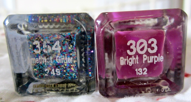 Bright Purple (303) and Amethyst Glitter (354)